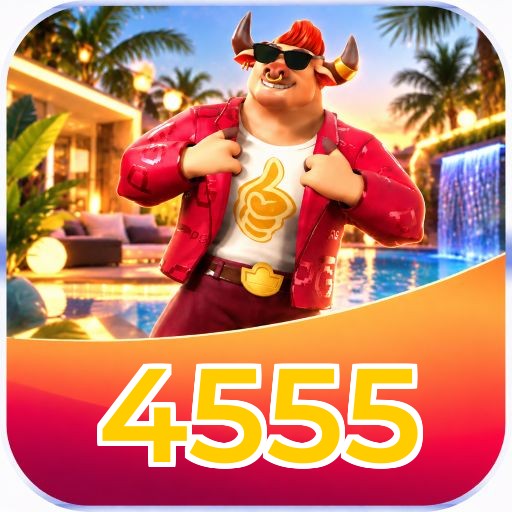 Interface da plataforma 4555 mostrando slots populares e bônus de boas-vindas